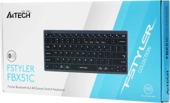 Клавиатура A4Tech FBX51C серый USB беспроводная BT/Radio slim Multimedia для ноутбука (FBX51C GREY) - купить недорого с доставкой в интернет-магазине