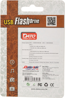 Флеш Диск Dato 32Gb DS7016 DS7016-32G USB2.0 серебристый - купить недорого с доставкой в интернет-магазине