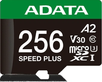 Флеш карта microSDXC 256GB A-Data UD256GUI3V30A2SP-RA1 Speed Plus + adapter - купить недорого с доставкой в интернет-магазине