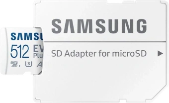 Флеш карта microSDXC 512GB Samsung MB-MC512SA EVO Plus + adapter - купить недорого с доставкой в интернет-магазине
