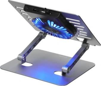 Подставка для ноутбука Digma D-NCP170-1xRGB110 17" 240x230x50мм 28дБ 2xUSB 1x 110ммFAN 790г Fan-control алюминий серый - купить недорого с доставкой в интернет-магазине