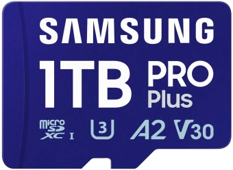 Флеш карта microSDXC 1TB Samsung MB-MD1T0SA Pro PLUS V30 A2 + adapter - купить недорого с доставкой в интернет-магазине