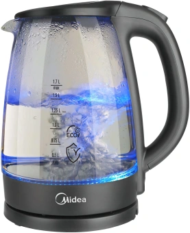 Чайник электрический Midea MK-8015 1.7л. 2200Вт черный корпус: стекло/пластик - купить недорого с доставкой в интернет-магазине