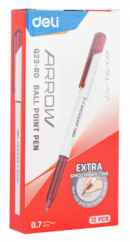 Ручка шариков. Deli Arrow EQ23-RD белый/красный d=0.7мм красн. черн. (1шт) - купить недорого с доставкой в интернет-магазине