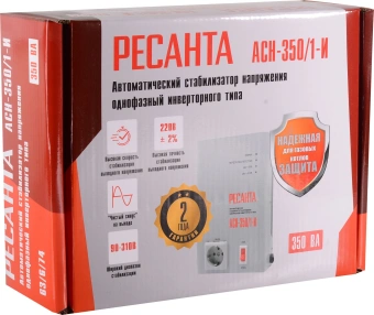 Стабилизатор напряжения Ресанта АСН-350/1-И 0.35кВА однофазный белый (63/6/74) - купить недорого с доставкой в интернет-магазине