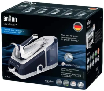 Парогенератор Braun CareStyle 7 IS7282BL 2700Вт синий/белый - купить недорого с доставкой в интернет-магазине