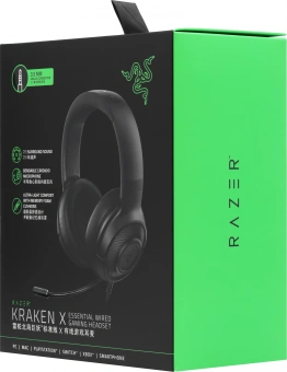 Наушники с микрофоном Razer Kraken X Essential черный 1.3м мониторные оголовье (RZ04-02950100-R3C1) - купить недорого с доставкой в интернет-магазине