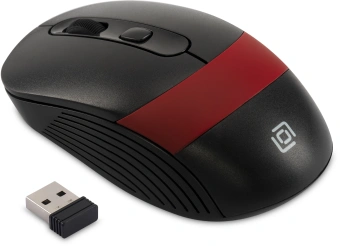 Мышь Оклик 310MW черный/красный оптическая 3200dpi беспров. USB для ноутбука 4but (1869093) - купить недорого с доставкой в интернет-магазине