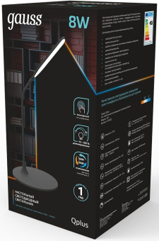 Светильник Gauss GT5022 настольный на подставке черный 8Вт - купить недорого с доставкой в интернет-магазине