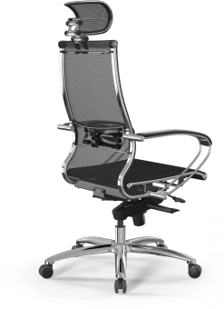 Кресло Метта Samurai S-2 черный сиденье черный сетка с подголов. крестов. металл хром - купить недорого с доставкой в интернет-магазине