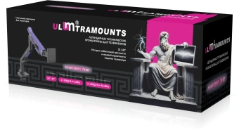 Кронштейн для мониторов Ultramounts UM741BP черный/фиолетовый 24"-57" макс.30кг крепление к столешнице поворот и наклон - купить недорого с доставкой в интернет-магазине