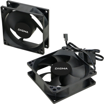 Вентилятор для корпуса Digma DFan-80 80х80x25 черный 3-pin 4-pin (Molex) 23дБ Ret - купить недорого с доставкой в интернет-магазине