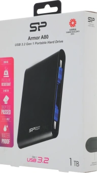 Жесткий диск Silicon Power USB3.0 1TB SP010TBPHDA80S3K A80 Armor 2.5" черный - купить недорого с доставкой в интернет-магазине