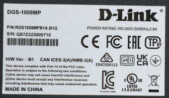 Коммутатор D-Link DGS-1008MP/B1A 8x1Гбит/с 8PoE+ 125W неуправляемый - цена, купить или заказать с доставкой в интернет-магазине Коммутатор D-Link DGS-1008MP/B1A 8x1Гбит/с 8PoE+ 125W неуправляемый - купить недорого с доставкой в интернет-магазине