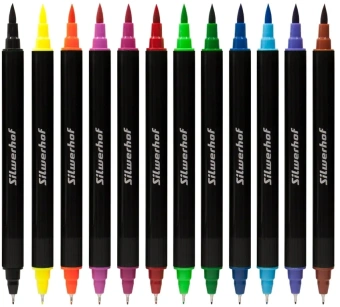 Фломастеры для скетчинга Silwerhof Create 11.5мм 169мм двойной пиш. наконечник Вентилируемый 12цв. пакет с европодвесом - купить недорого с доставкой в интернет-магазине