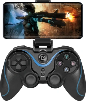 Геймпад Defender Blaster черный Bluetooth Беспроводной виброотдача (в компл.:держатель для смартфона/кабель USB) (64283) - купить недорого с доставкой в интернет-магазине