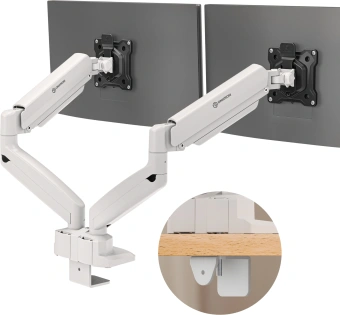 Кронштейн для мониторов Onkron G160 BW черный/белый 13"-32" макс.10кг настольный поворот и наклон верт.перемещ. - купить недорого с доставкой в интернет-магазине
