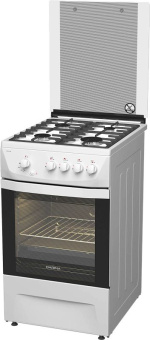 Плита Газовая Darina 1D1 GM 241 008 W белый/черный (стеклянная крышка) реш.чугун - купить недорого с доставкой в интернет-магазине