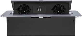 Розетка Cactus CS-SOCKET-EU/USBA-GY для столешницы 26.5x11.8x6.5см серый - купить недорого с доставкой в интернет-магазине