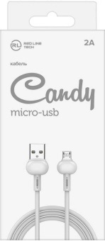 Кабель Redline Candy УТ000021983 USB (m)-micro USB (m) 1м белый - купить недорого с доставкой в интернет-магазине