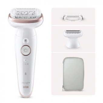 Эпилятор Braun SES9-030 скор.:2 насад.:3 от электр.сети от аккум. белый/розовый - купить недорого с доставкой в интернет-магазине