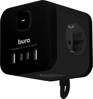 Сетевой удлинитель Buro BU-PC3.1UС-B 1.5м (3 розетки) черный (пакет ПЭ) - купить недорого с доставкой в интернет-магазине