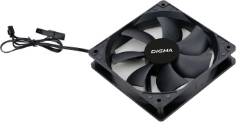 Вентилятор для корпуса Digma DFAN-120-7 120х120x25 черный 3-pin 4-pin (Molex) 23дБ Ret - купить недорого с доставкой в интернет-магазине
