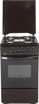 Плита Газовая Flama RG 2401 B коричневый (металлическая крышка) реш.сталь - купить недорого с доставкой в интернет-магазине