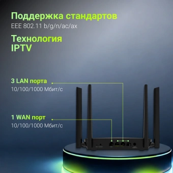 Роутер беспроводной Digma DWR-AX3001 10/100/1000BASE-TX - купить недорого с доставкой в интернет-магазине