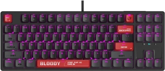 Клавиатура A4Tech AT87 черный/красный USB for gamer LED кабель 1.8м - купить недорого с доставкой в интернет-магазине