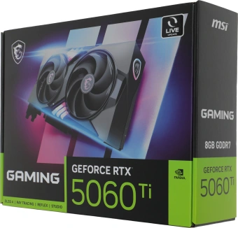 Видеокарта MSI PCI-E 5.0 RTX 5060 TI 8G GAMING NVIDIA GeForce RTX 5060TI 8Gb 128bit GDDR7 2572/28000 HDMIx1 DPx3 HDCP Ret - купить недорого с доставкой в интернет-магазине