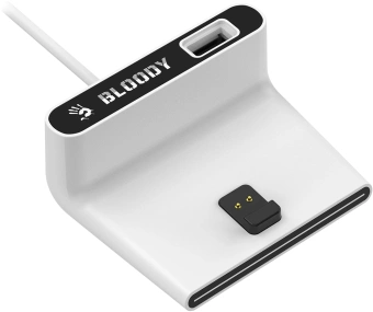 Мышь A4Tech Bloody R77 Ultra Dock белый оптическая 20000dpi беспров. USB 5but - купить недорого с доставкой в интернет-магазине