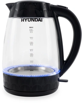 Чайник электрический Hyundai HYK-G4505 2л. 2200Вт черный корпус: стекло/пластик - купить недорого с доставкой в интернет-магазине