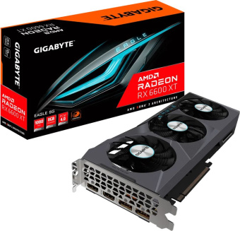 Видеокарта Gigabyte PCI-E 4.0 GV-R66EAGLE-8GD AMD Radeon RX 6600 8Gb 128bit GDDR6 2044/14000 HDMIx2 DPx2 HDCP Ret - цена, купить или заказать с доставкой в интернет-магазине Видеокарта Gigabyte PCI-E 4.0 GV-R66EAGLE-8GD AMD Radeon RX 6600 8Gb 128bit GDDR6 2044/14000 HDMIx2 DPx2 HDCP Ret - купить недорого с доставкой в интернет-магазине