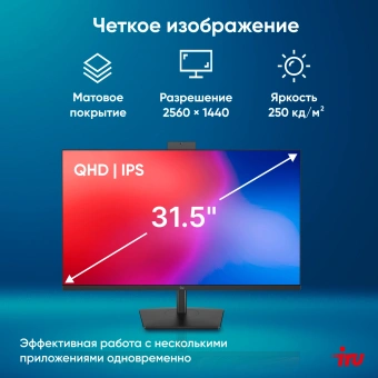 Моноблок IRU Strato 31.5" QHD i7 12650H (2.3) 16Gb SSD1Tb UHDG Windows 11 Pro GbitEth WiFi BT 90W Cam черный 2560x1440 - купить недорого с доставкой в интернет-магазине