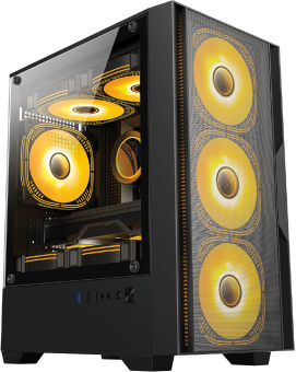Корпус Оклик OCC-MN307 черный без БП mATX 8x120mm 2xUSB2.0 1xUSB3.0 audio bott PSU - купить недорого с доставкой в интернет-магазине