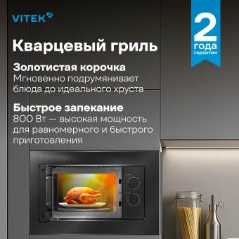 Микроволновая печь Vitek VBMW 2030 BG 20л. 700Вт серый (встраиваемая) - цена, купить или заказать с доставкой в интернет-магазине Микроволновая печь Vitek VBMW 2030 BG 20л. 700Вт серый (встраиваемая) - купить недорого с доставкой в интернет-магазине