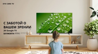 Телевизор LED Skyworth 40" 40E55G Eye Care черный FULL HD 60Hz DVB-T DVB-T2 DVB-C DVB-S DVB-S2 USB WiFi Smart TV - купить недорого с доставкой в интернет-магазине