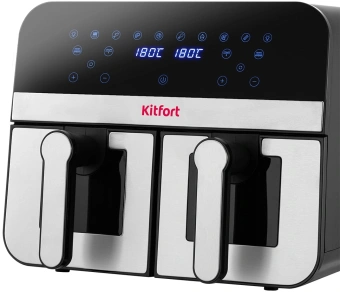 Аэрогриль Kitfort КТ-2273 2400Вт серебристый/черный - купить недорого с доставкой в интернет-магазине