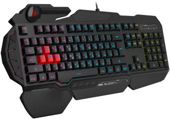 Клавиатура A4Tech B314 черный USB Multimedia for gamer LED (подставка для запястий) кабель 1.8м - купить недорого с доставкой в интернет-магазине