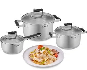 Кастрюля Rondell Bayoneta RDS-1807 3.1л. d=20см (с крышкой) стальной - купить недорого с доставкой в интернет-магазине