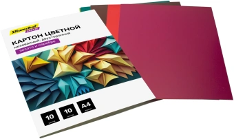 Картон цветной Silwerhof мелов. 10л. 10цв. A4 Create 240г/м2 папка - купить недорого с доставкой в интернет-магазине