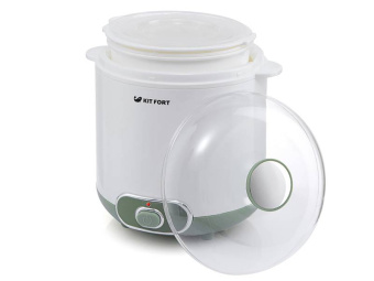 Йогуртница Kitfort KT-2005 20Вт 1б. 1500мл белый/зеленый - купить недорого с доставкой в интернет-магазине