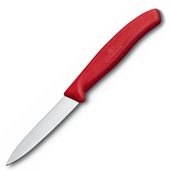 Нож кухонный Victorinox Swiss Classic (6.7601) стальной разделочный для овощей лезв.80мм прямая заточка красный - купить недорого с доставкой в интернет-магазине