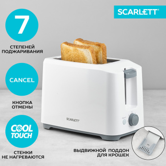 Тостер Scarlett SC-TM11019 700Вт белый - купить недорого с доставкой в интернет-магазине