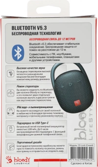 Колонка порт. A4Tech Bloody S5 Lock синий 5.5W 1.0 BT 12м 1200mAh (S5 LOCK BLUE) - купить недорого с доставкой в интернет-магазине