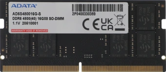 Память DDR5 16GB 4800MHz A-Data AD5S480016G-S RTL PC4-38400 CL40 SO-DIMM 262-pin 1.1В single rank Ret - купить недорого с доставкой в интернет-магазине