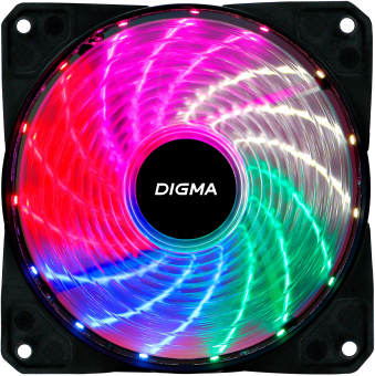 Вентилятор для корпуса Digma DFAN-FRGB2 RGB 120х120x25 черный 3-pin 4-pin (Molex) 23дБ (упак.:1шт) Ret - купить недорого с доставкой в интернет-магазине