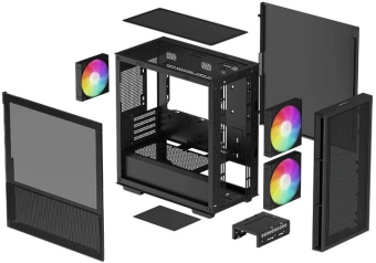 Корпус Deepcool CH360 черный без БП mATX 7x120mm 4x140mm 1xUSB2.0 1xUSB3.0 audio bott PSU - купить недорого с доставкой в интернет-магазине
