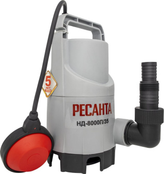 Насос дренажный Ресанта НД-8000П/35 350Вт 8000л/час центробежный (77/2/1) - купить недорого с доставкой в интернет-магазине
